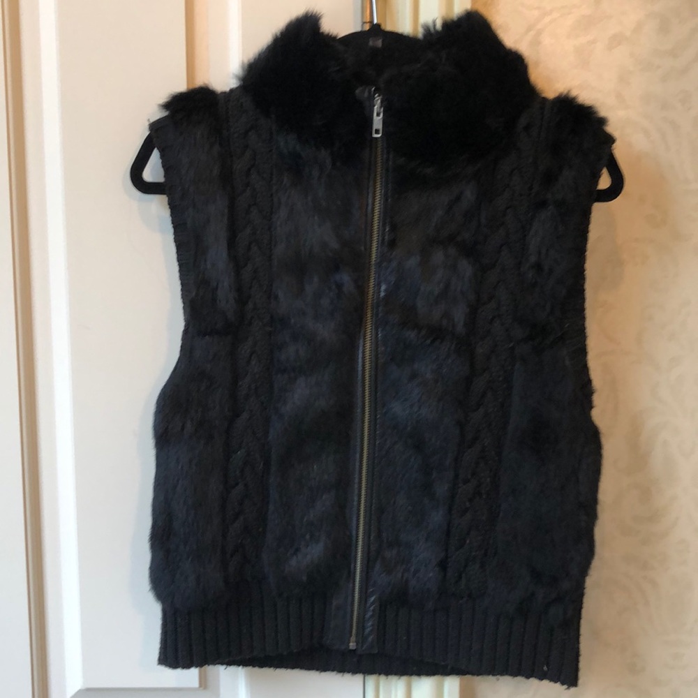 Black fur vest